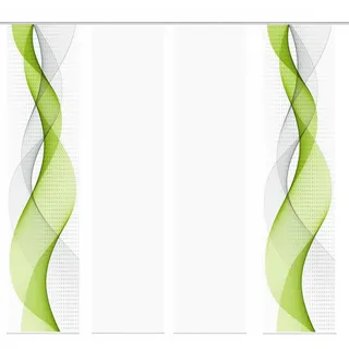 HOME WOHNIDEEN Schiebegardine 4er-Set Schiebegardinen OPALIA, 4x 245 x 60 cm inkl. Zubehör (4 St), Paneelwagen, blickdicht, 100% Polyester grün