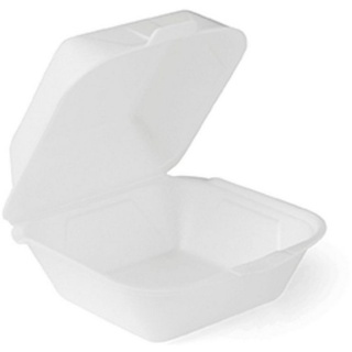 Lunchbox 500 Stück Hamburgerboxen IP6, weiß XPS Burgerbox Thermo Lunchbox, hitzebeständig bis 90°C