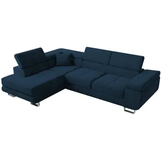 Bromarkt Ecksofa, Blau, Metall, 4-Sitzer, L-Form,L-Form, 275x142 cm, Wohnzimmer, Sofas & Couches, Wohnlandschaften, Ecksofas