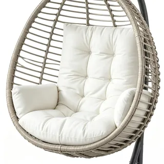 Fouvin Hängesessel Kissen, Kissen für Hängesessel, Polster für Hängesessel Outdoor & Indoor, Dickes Sitzkissen Hängesessel Waschbar, Polster für Hängeschaukel, Hängekorb & Schaukelstuhl, Weiß