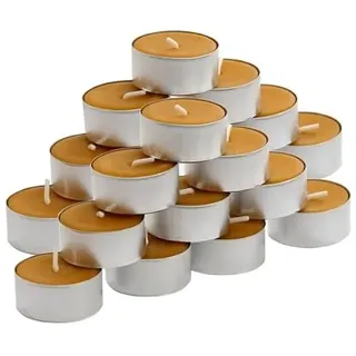 Bütic GmbH Bienenwachs Teelichter Ø 38mm in Aluhülle - Naturreine Bienenwachskerzen aus 100% reinem Bienenwachs mit dem typischen Bienenwachsduft, Größe:20er Set