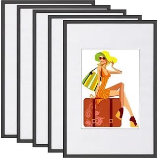 Woltu Bilderrahmen schwarz 30x40 cm 5er Set