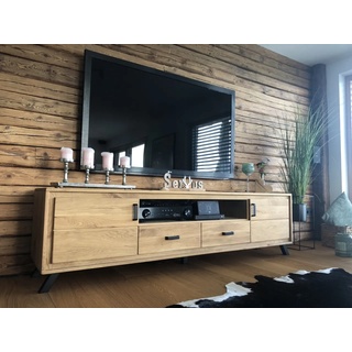 TV Lowboard BERN - Wildeiche Massivholz geölt/gewachst 213 cm