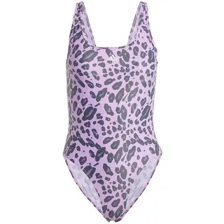 adidas Essentials Animal Print U-Back Badeanzug Preloved Purple / White 36    