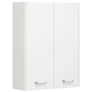 Saphir Pelipal Badezimmer Hängeschrank Quickset 359 in Weiß Hochglanz, 53 cm breit | Bad Wandschrank mit 2 Türen und 2 Einlegeböden
