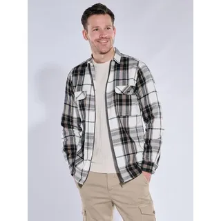 engbers Herren Overshirt kariert Beige regular Kent-Kragen - S