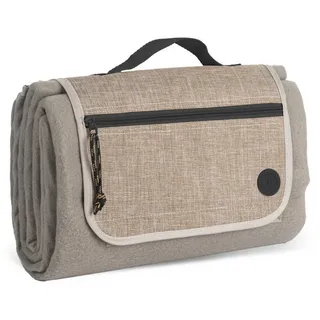 Picknickdecke Tragbare Pickneck-Decke CITY, beige, sagaform, Größe Decke ausgerollt 130x170cm, mit isoliertem Boden beige