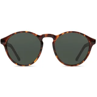 KOMONO Devon Tortoise Unisex Runde Cellulosepropionat-Sonnenbrille für Damen und Herren mit UV-Schutz und kratzfesten Gläsern - 51