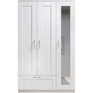 SchlafKONTOR Drehtürenschrank Lepini 117 x 191 x 50 cm Weiß