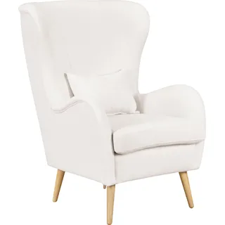 Sessel OTTO HOME "Salla auch in Fellimitat und Feincord, viele Bezugsarten, Ohrensessel", beige (natur), H:118cm T:94cm, Struktur (100% Polyester), Sessel, Sessel, wahlweise mit oder ohne Hocker; großer Sessel: Maße B/T/H: 78/94/118cm