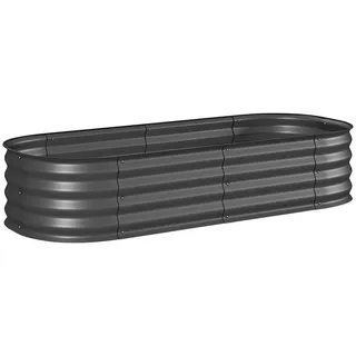 Outsunny Hochbeet Metall 150 x 62 x 30 cm Dunkelgrau