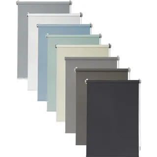 Deco4Me Thermo Verdunklungsrollo ohne Bohren (100 x 160 cm, Stahlgrau (Blackout)) - lichtundurchlässig & wärmeisolierend - Thermrollo, Abdunkelungsrollo, Klemmrollo Verdunkelung (Stoffbreite 96 cm)