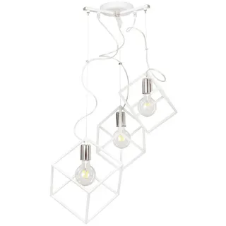 famlights Pendelleuchte famlights, Pendelleuchte Jakob aus Metall 3 x E27 weiß