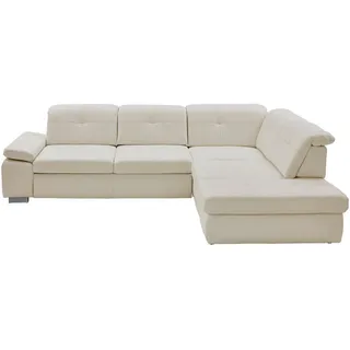 Beldomo Premium Ecksofa Beldomo Premium, Weiß, Metall, Echtleder, Rindleder, 4-5-Sitzer, Ottomane rechts, Eckteil, L-Form, 312x260 cm, Goldenes M, erweiterbar, Typenauswahl, Bettkasten erhältlich, Fußauswahl, Lederauswahl, Stoffauswahl, planbar, Relaxfunktion, Sitzqualitäten, seitenverkehrt Bettfunktion Hocker Rückenfutter, individuell planbar, Wohnzimmer, Sofas & Couches, Wohnlandschaften, Ecksofas