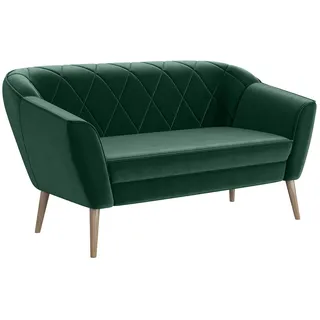 MEBLINI Mini Sofa 2-Sitzer für Wohnzimmer - Mini Lounge für Zwei Personen - Küchensofa - Sofa Klein - Gisela - 2 - Grün Samt
