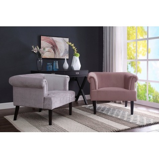 ATLANTIC home collection Sessel, Loungesessel mit Wellenunterfederung rosa