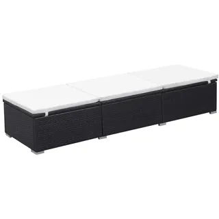 vidaXL Sonnenliege 195 x 60 x 31 cm schwarz/cremeweiß