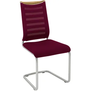 Venjakob Schwingstuhl, Edelstahl, Bordeaux, Eiche, Holz, Textil, Eiche, Streifen, Rundrohr, C-Form, 47x99x59 cm, Goldenes M, Made in Germany, Dgm, DGM-Emissionslabel, Lederauswahl, Stoffauswahl, Typenauswahl, Gestellauswahl, Esszimmer, Stühle, Esszimmerstühle, Schwingstühle