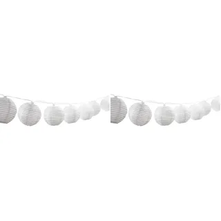 Dehner Solar Lichterkette Lampion Kunststoff Länge 240 cm  weiß