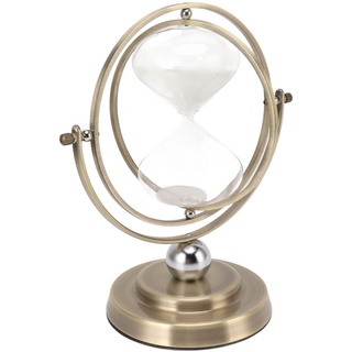 Stundenglas-Ornament, Bronze, Sanduhr, Modernes Metall, Zarte, Feine Verarbeitung, Einfach für Schlafzimmer (Weißer Sand 60min)