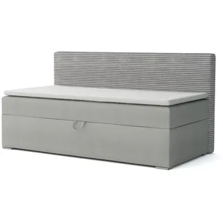 Deine Möbel 24 Boxspringbett MATI Daybett Tagesbett Schlafsofa Couch Jugendsofa Stauraumbett (mit Schlaffunktion Bettkasten Einzelbett Polsterbett Matratze H3 H4, 3-St., mit Schlaffunktion und Bettkasten Stauraumbett Jugendsofa), 90x200 100x200 Schwarz Grau Rosa Beige Anthrazit grau|silberfarben