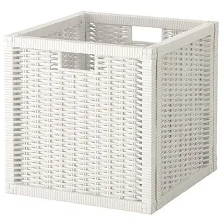 IKEA BRANÄS Aufbewahrungskorb - 32 x 34 x 32 cm - handgewebt aus Rattan - Weiß