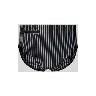 Badehose im Allover-Look mit Reißverschlusstasche, Black, L