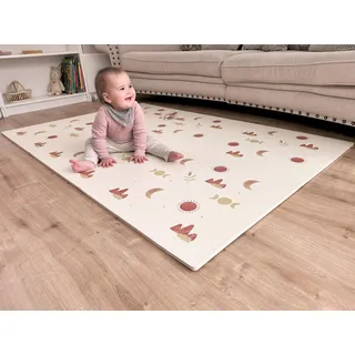 LITTLE LEMON - Stilvolle Spielmatte Moon | Extra Große Puzzlematte 180x120 cm | XL Stücke 62 cm | BPA- und Schadstofffreie Baby Krabbelmatte