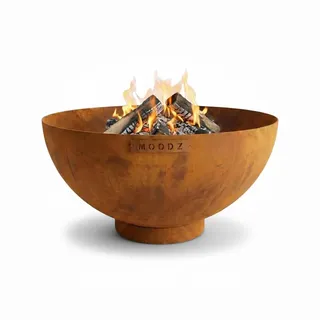 MOODZ Feuerstelle Dome – Hochwertige Feuerschale 100 cm aus 4mm Cortenstahl – Robuste Gartenfeuerstelle für Draußen – Witterungsbeständig
