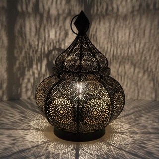 Casa Moro Orientalische Tischlampe Asif Höhe 30 cm in schwarz mit E14 Fassung | Nachttischlampe aus Metall Ramadan Lampe Eid Dekoration wie aus 1001 Nacht | LN2070