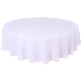 Qualitäts Tischdecke Textil Rund 180 cm, Farbe wählbar Weiß