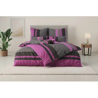 OTTO home Philine Gestreift Lila 135 x 200 cm + 2 x 40 x 80 cm