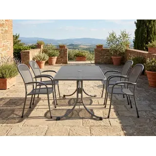 MWH Carlo-Universal Gartenmöbel-Set 4 Stapelsessel und 1 Tisch 160x90cm