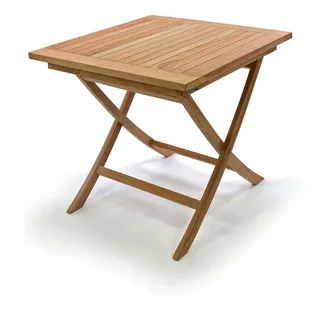 DIVERO Beistelltisch Balkontisch Garten Terrasse Holz Teak 80x80cm behandelt