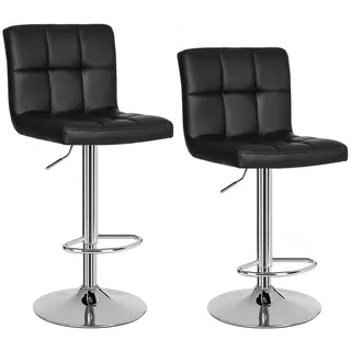Songmics Barhocker 2er Set höhenverstellbar drehbar Kunstleder Schwarz