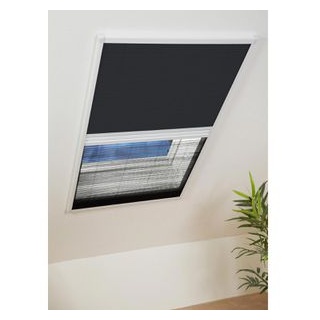 Culex Fliegengitter Alu Plissee Kombi weiß, für Dachfenster, Plissee, Sonnenschutz, 110x160cm