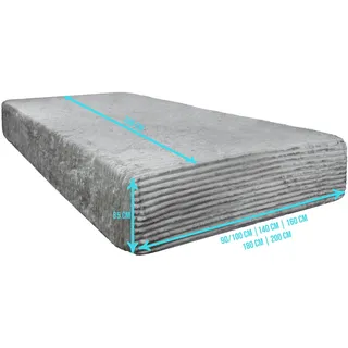 ASPERO Spannbettlaken Flanell 140 x 200 cm grau