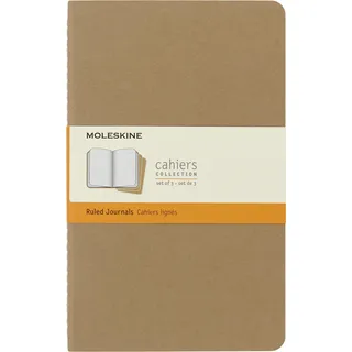 Moleskine Cahier large liniert packpapierbraun DIN A5. 3er Pack