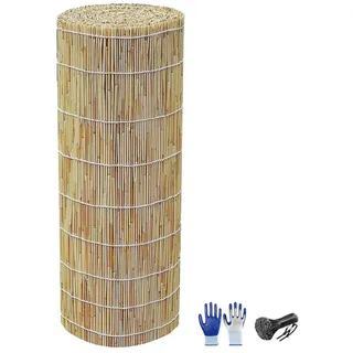 MObyat Bambus-Zaun Schilfrohrmatte 50cm 55cm 60cm 65cm 70cm 75cm Bambus Matten Outdoor Sichtschutzzaun Natürliches Material Sonnenschutz Gartensichtschutz Balkonsichtschutz Zaun