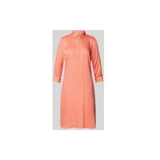 Knielanges Hemdblusenkleid mit 3/4-Arm, Apricot, L