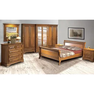 Xlmoebel Schlafzimmer-Set Elegantes Schlafzimmermöbel-Set mit hochwertigem Kopfteil und Kommode, (Schlafzimmer-Set), Hergestellt in Europa braun