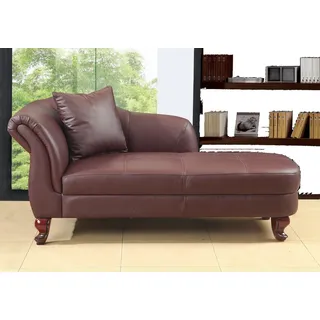 JVmoebel Chaiselongue Lounge Liege Ottomane aus Leder für entspannte Stunden, Made in Europa braun