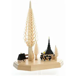 Kunstbaum Tischdekoration Sockel Spanbaum mit Kirche BxHxT 24x42x16cm NEU, Falko Beyer, Höhe 42 cm bunt
