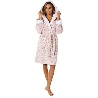 Light & Shade Pretty Woman PWB7065 Damen Koralle Supersoft Fleece Morgenmantel Bademantel, Rosa, L/XL