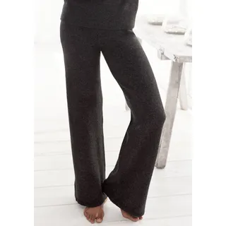 Strickhose LASCANA "-Loungehose" Gr. 32/34, N-Gr, grau (anthrazit) Damen Hosen Relaxhosen mit Rippbündchen, Loungewear