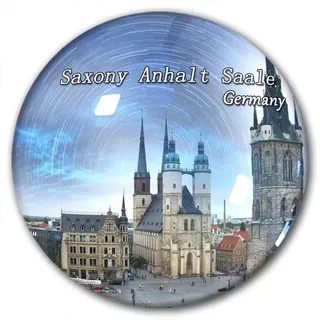 Deutschland-Sachsen Anhalt Saale Kühlschrankmagnet Kühlschrank-Aufkleber Dekorativer Magnet Reise-Souvenir Kristallglas