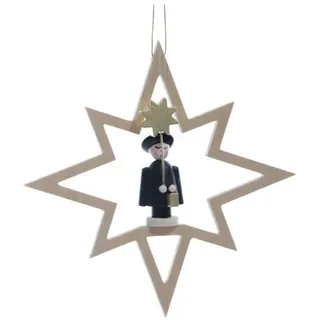 Christbaumschmuck Christbaumschmuck Holzstern mit Kurrendesänger / Stern ø 12,5 cm NEU bunt