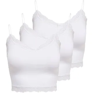 Only ONLVICKY LACE SEAMLESS CROPPED TOP Weiß L