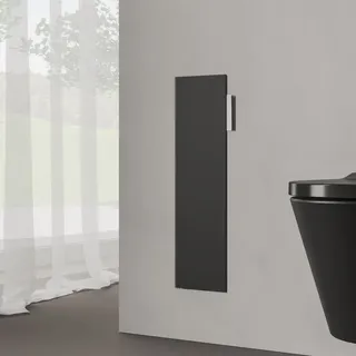 Kronenbach Cube Design WC-Modul 60 cm - Unterputz, Glasfront, Anschlag links, Accessoires, schwarz matt
