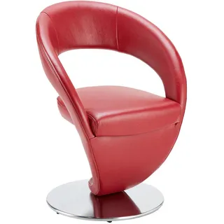 Moderano Stuhl, Rot, Edelstahl, Leder, Echtleder, Longlife-Leder, Dickleder, Drehteller, 62x86x61 cm, Goldenes M, Lederauswahl, Stoffauswahl, Sitzfläche 360° drehbar, Esszimmer, Stühle, Esszimmerstühle, Lederstühle